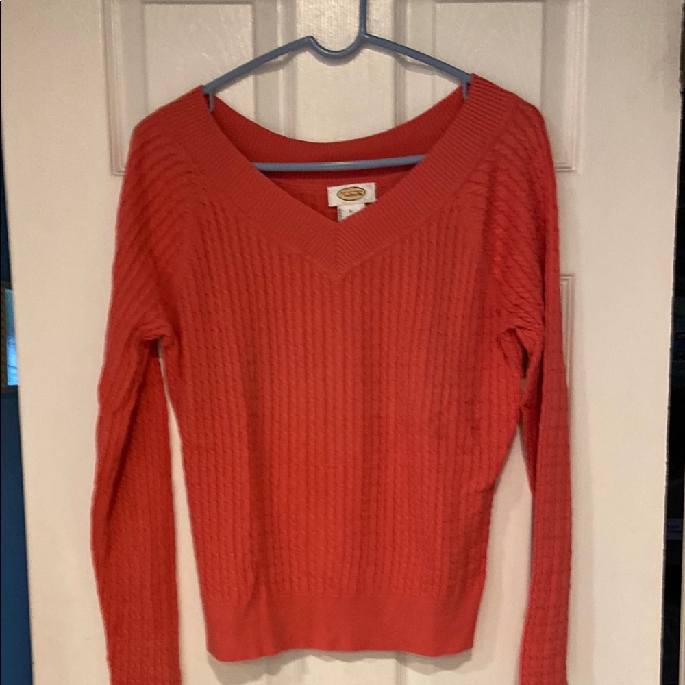 Talbots Women's Pink V Neck Sweater